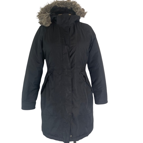 THE NORTH FACE Women's Black Arctic Parka Down Filled Jacket Faux Fur Hood S